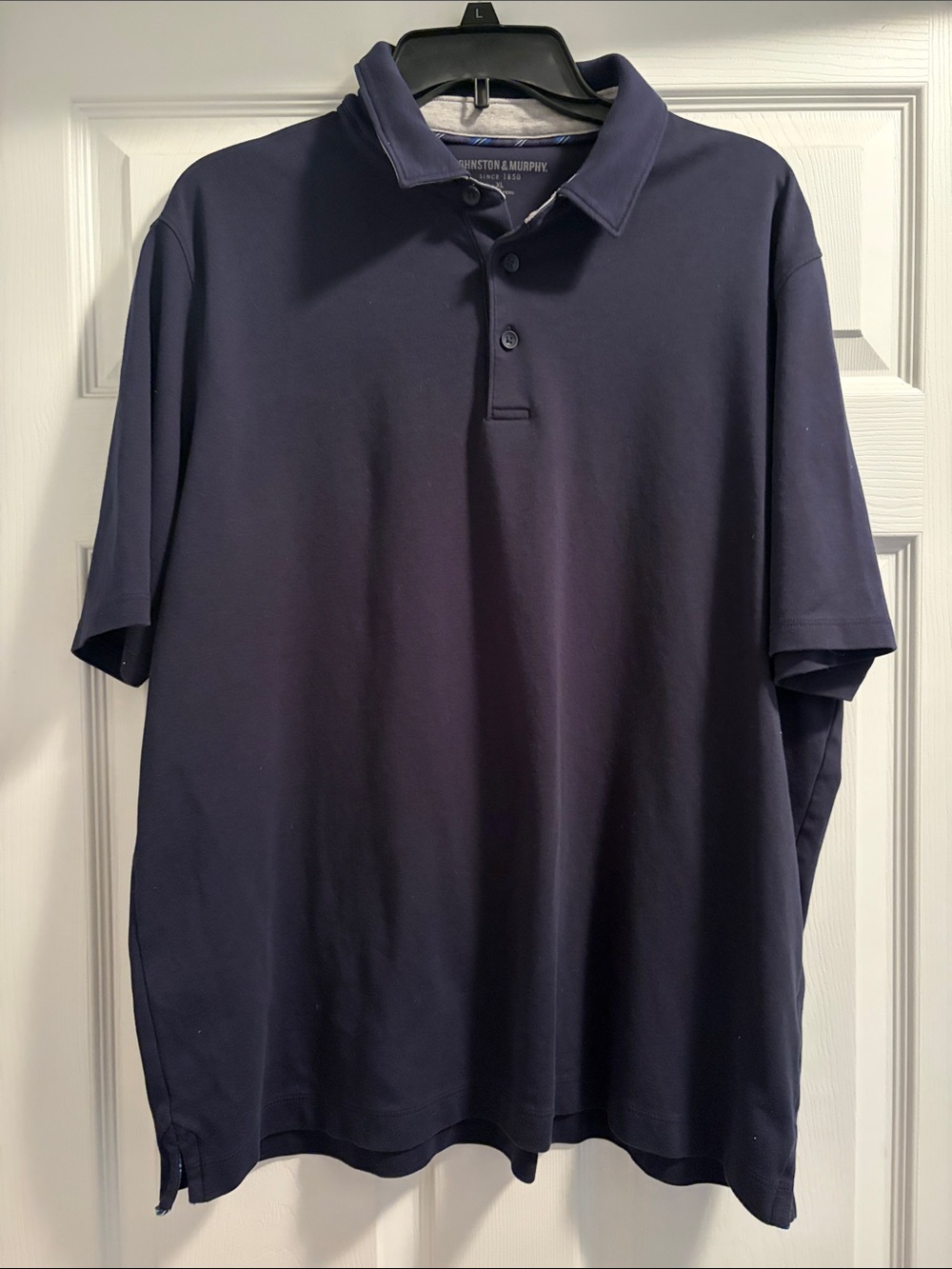 Johnston & Murphy Men's Pima Cotton Polo Shirt – XL – Navy Blue
